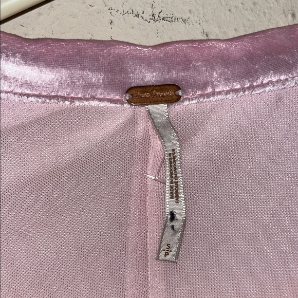 Free People Blush‎ Pink Romantic Button Front Velvet Mini Dress S - Picture 2 of 9